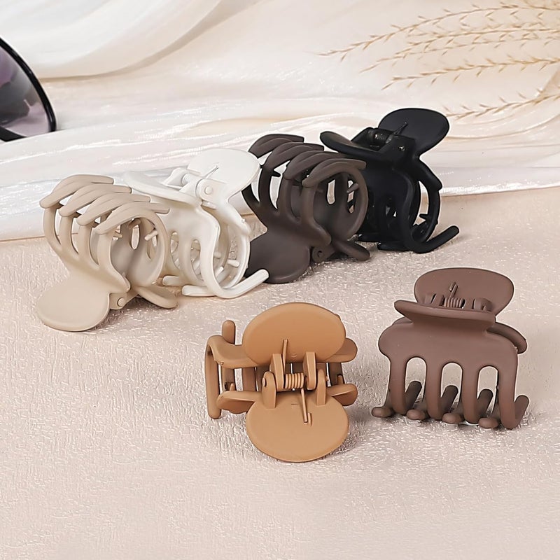 USDNICE 6 Pcs Hair Clips Small Claw Clips for Thin Hair Medium Matte Non-slip Hair Accessories for Women and Girls (Coffee) - Image 5